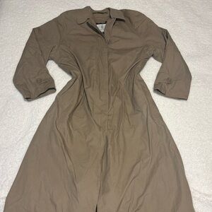 London Fog Women Vintage Tan Lined Long Trench Coat